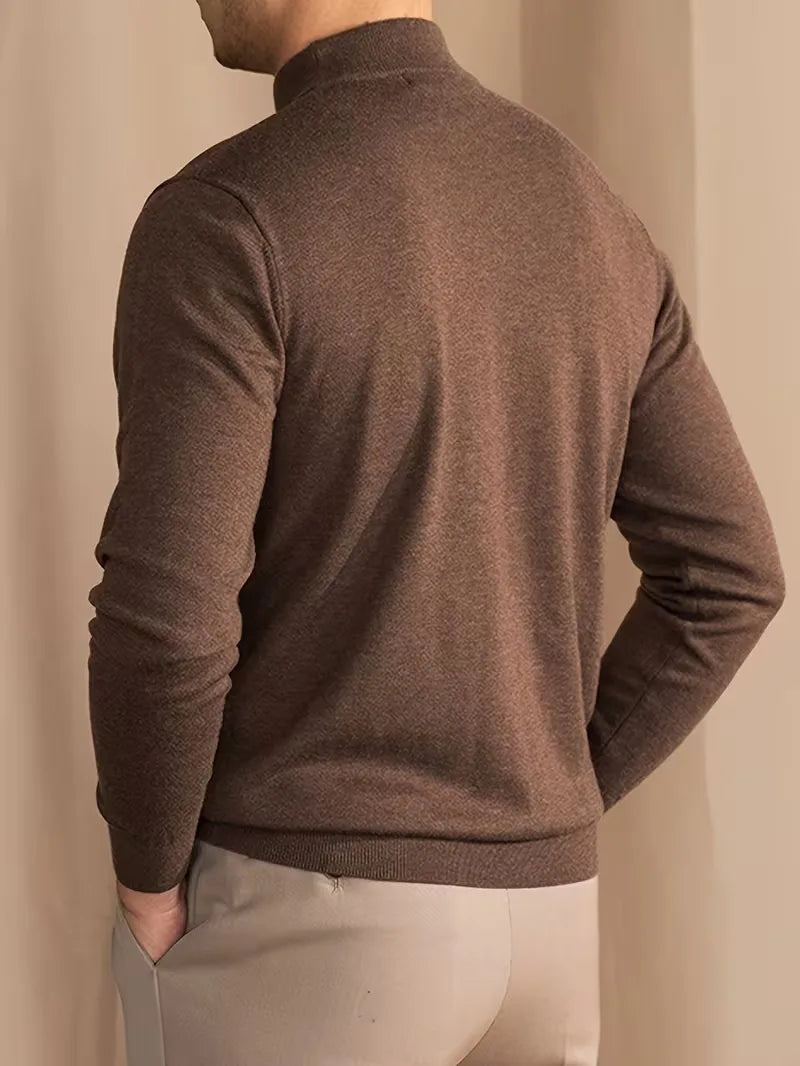 Casual effen rolkraag trui voor heren, een modieuze en warme wintertrui. Perfect voor dagelijks gebruik.