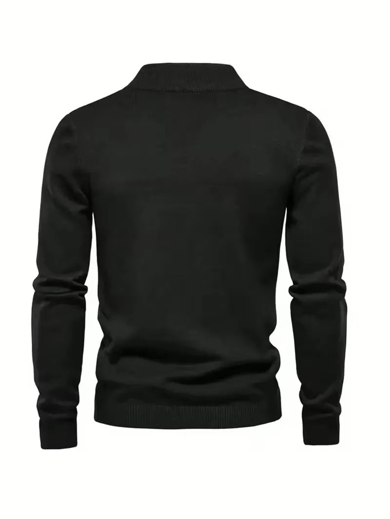 Modieuze effen heren wintertrui met rolkraag, ideaal voor een smart-casual look. Comfortabel en warm.