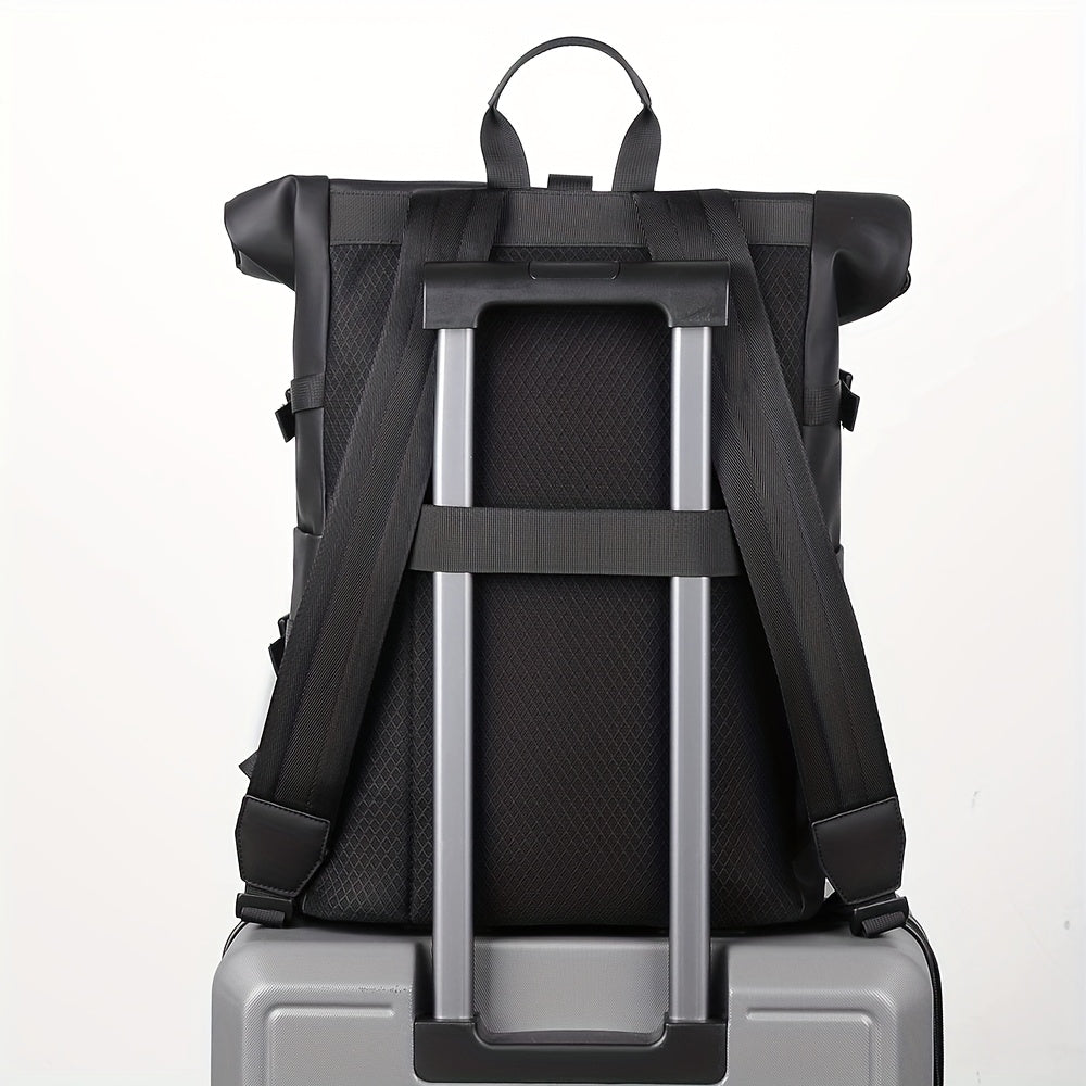 Zakelijke heren rugzak met laptopvak, waterdicht design, ideaal voor kantoor en woon-werkverkeer.
