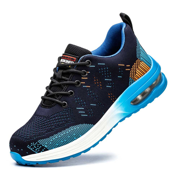 Lichtgewicht heren S3 veiligheidssneakers met stalen neus, kevlar tussenzool en ademend bovenwerk.