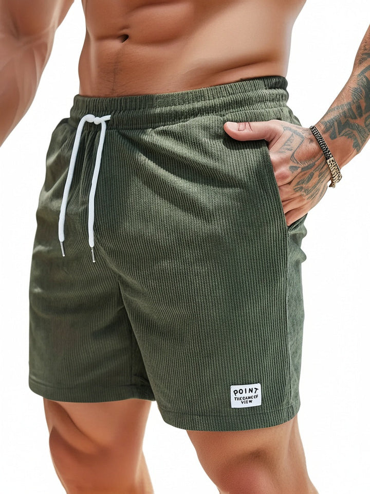 Heren shorts met elastische taille en trekoord, ideaal voor zomer en strand.