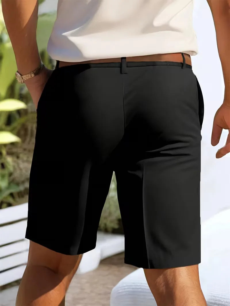 Stijlvolle heren straight leg shorts, mid-rise, ideaal voor een smart casual zomerlook.