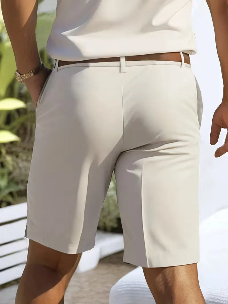Comfortabele heren shorts met straight leg, veelzijdig voor casual en smart casual.
