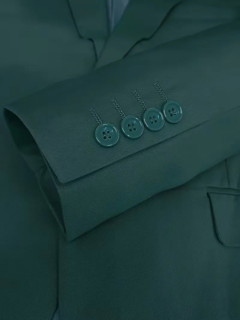 Comfortabel slimfit driedelig pak; ideaal voor lange dagen op kantoor of bruiloftsfeesten.