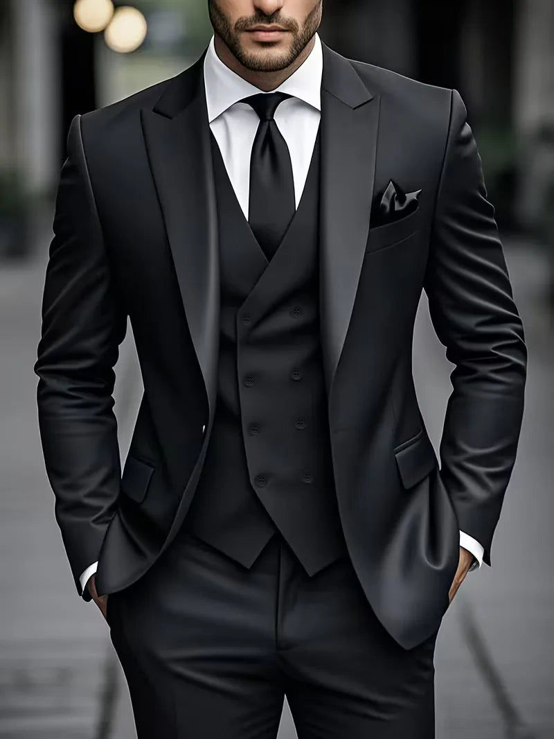 Modern slim fit herenpak driedelig; perfect voor een strakke, eigentijdse look op elk evenement.