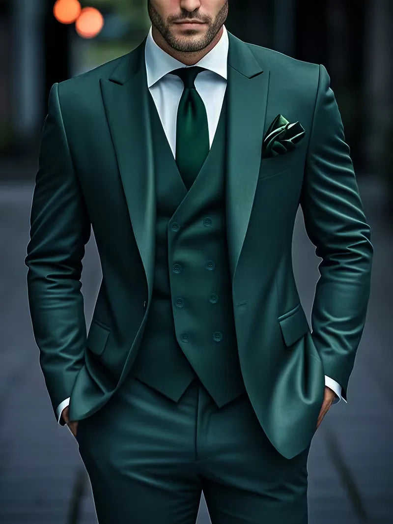 Zakelijk driedelig heren kostuum; slim fit ontwerp voor de moderne man.