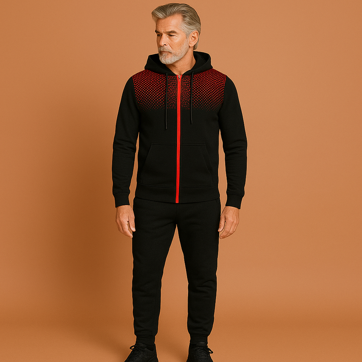 Stijlvol heren slim fit joggingpak in modern design, perfect voor sportieve mannen.