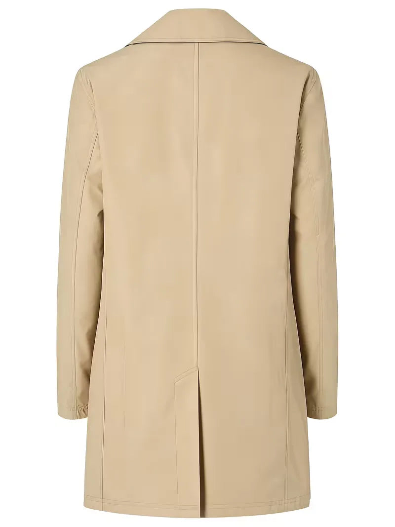 Slim fit heren trenchcoat, veelzijdige buitenjas voor formele en smart casual gelegenheden.