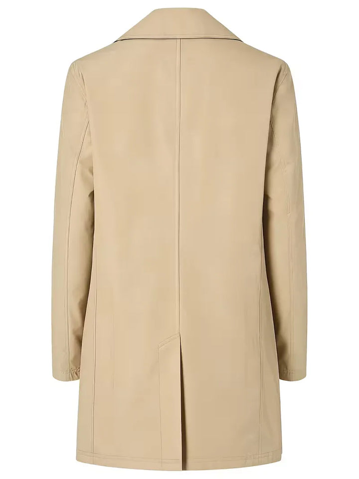 Slim fit heren trenchcoat, veelzijdige buitenjas voor formele en smart casual gelegenheden.