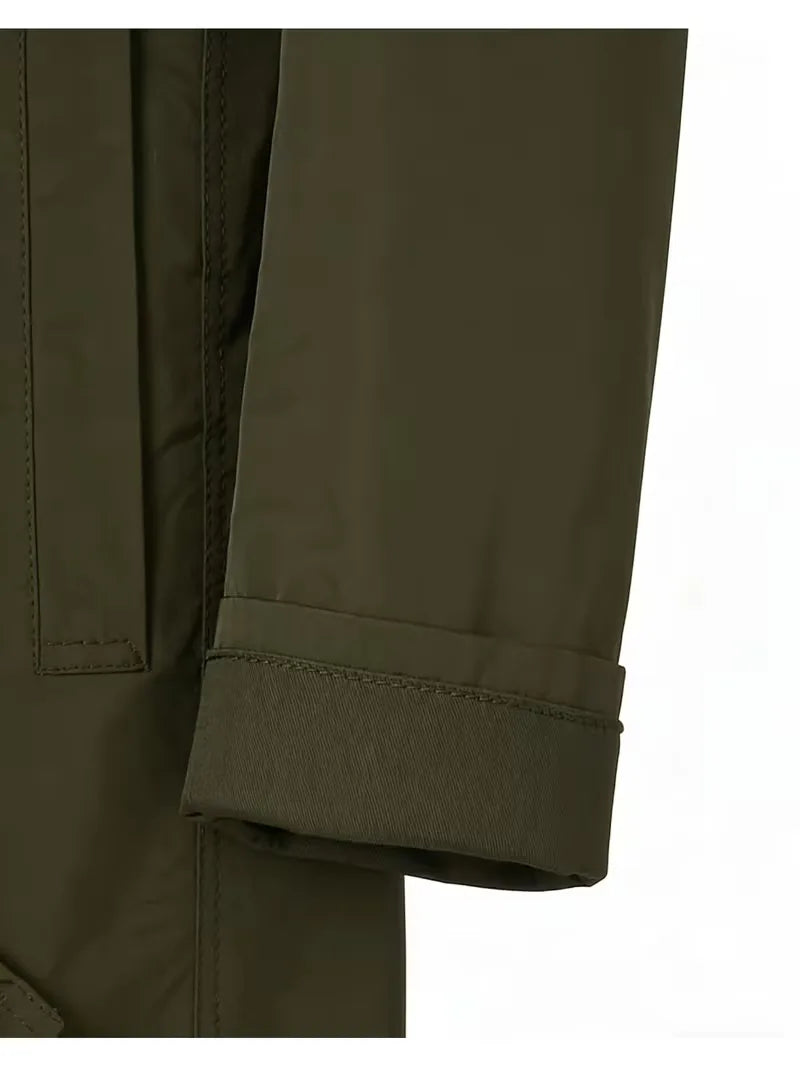 Klassieke slim fit heren trenchcoat met verfijnde zakken, veelzijdig en stijlvol voor elke man.