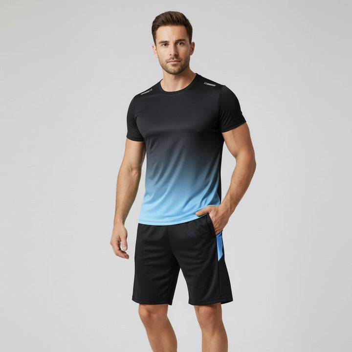 Functioneel heren joggingpak, geschikt voor hardlopen en actieve buitentraining.