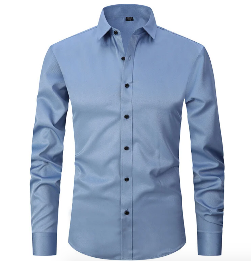 Netjes opgevouwen heren stretch overhemd, comfortabel met super stretch. Perfect voor casual of zakelijke kleding.