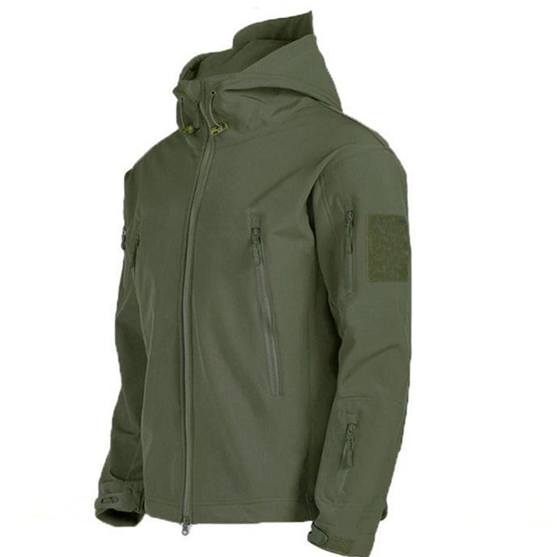 Veelzijdig heren outdoor jack met capuchon, perfect voor alle seizoenen en buitenavonturen. Duurzaam & comfortabel.