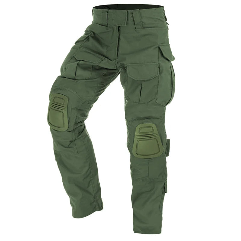 Nieuwe heren cargobroek met ingebouwde kniebescherming en meerdere zakken, ideaal als duurzame werkbroek.