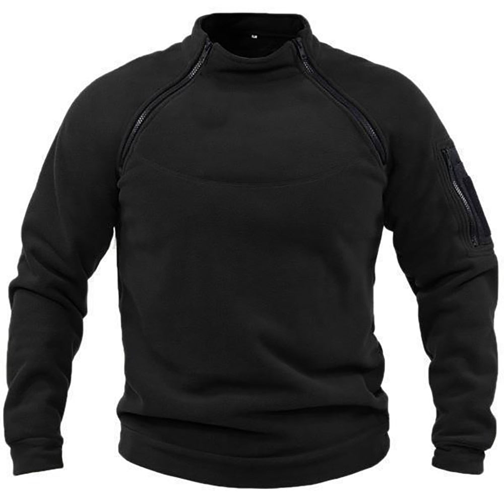 Heren tactische outdoor trui in legergroen voor winter. Comfortabele, functionele herentrui.