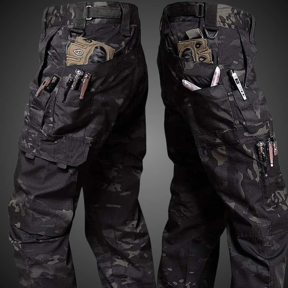 Heren tactische werkbroek, waterdicht en duurzaam, ideaal voor outdoor activiteiten. Comfortabele cargo broek.