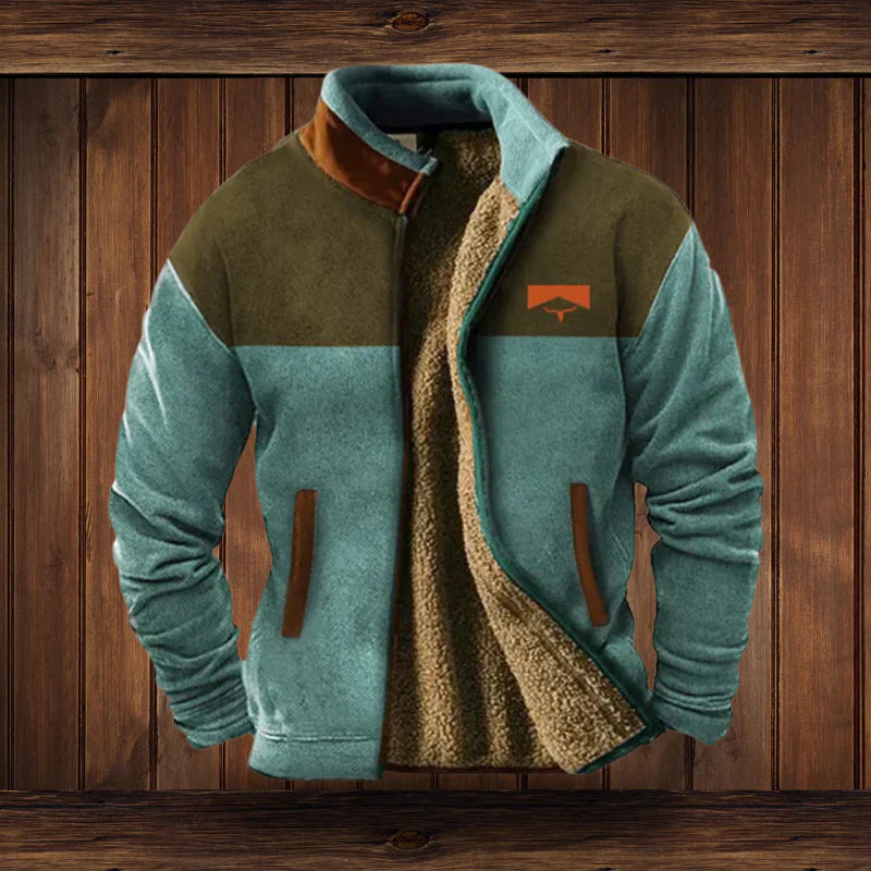 Veelzijdig heren teddy vest met rits, vintage stijl. Ideaal als warme tussenjas voor herfst, winter & lente.