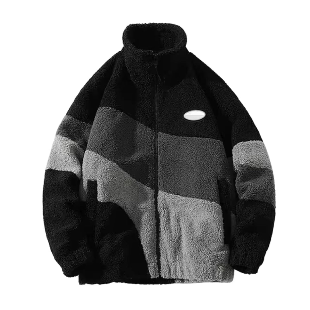Heren teddyvest met rits en hoge col, perfect voor warmte en comfort in de winter.