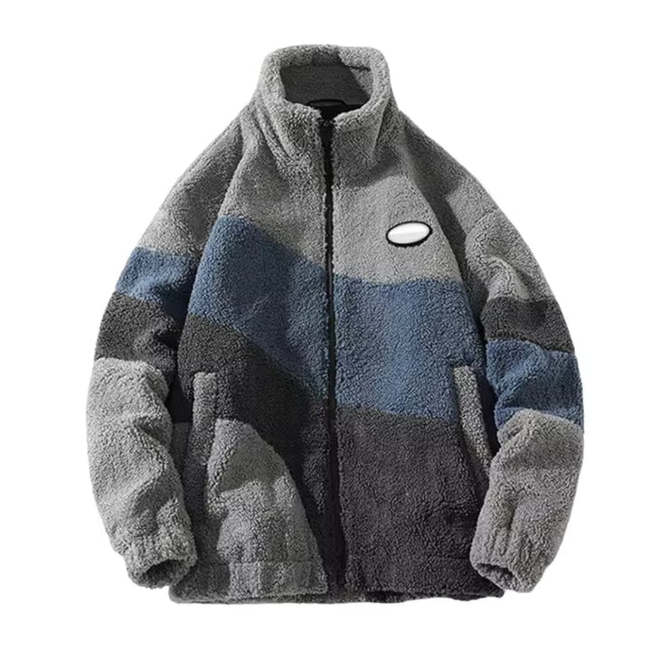 Stijlvol heren teddy ritsvest met hoge col; ideaal voor modieuze herfst- en winterlooks.