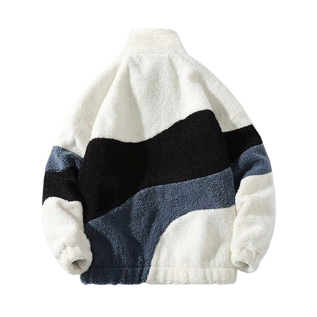 Warm heren teddy ritsvest met hoge col, een comfortabele en stijlvolle keuze voor herfst/winter.