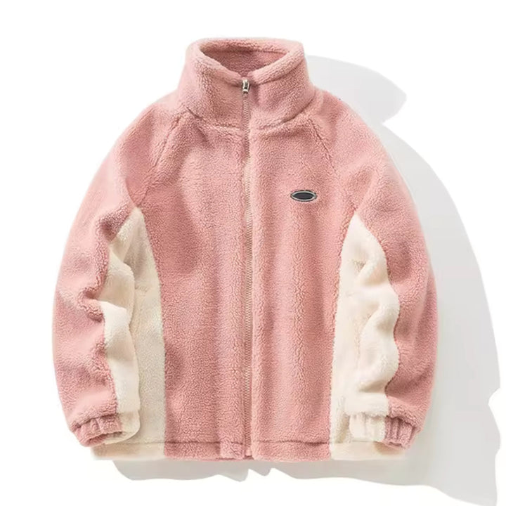 Zacht heren teddyvest met hoge col en rits, biedt optimale warmte en stijl voor koude dagen.