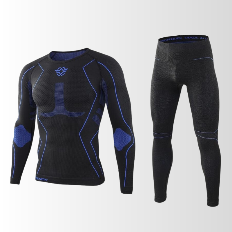 Heren thermisch ondergoed set met lange mouwen, essentieel voor extra warmte en bescherming in de winter.