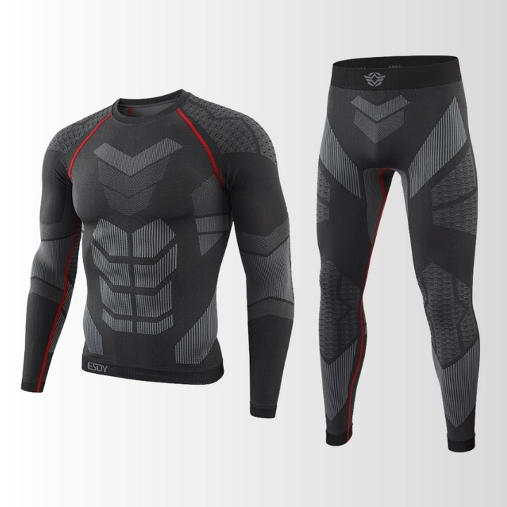 Veelzijdige heren thermische basislaag set, geschikt voor sport, wandelen, skiën en dagelijks wintercomfort.