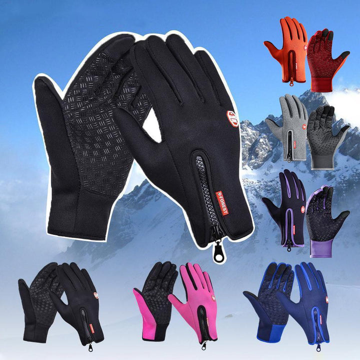 Heren thermische handschoenen met versterkte grip, touchscreen en waterdicht voor alle winterse sporten.