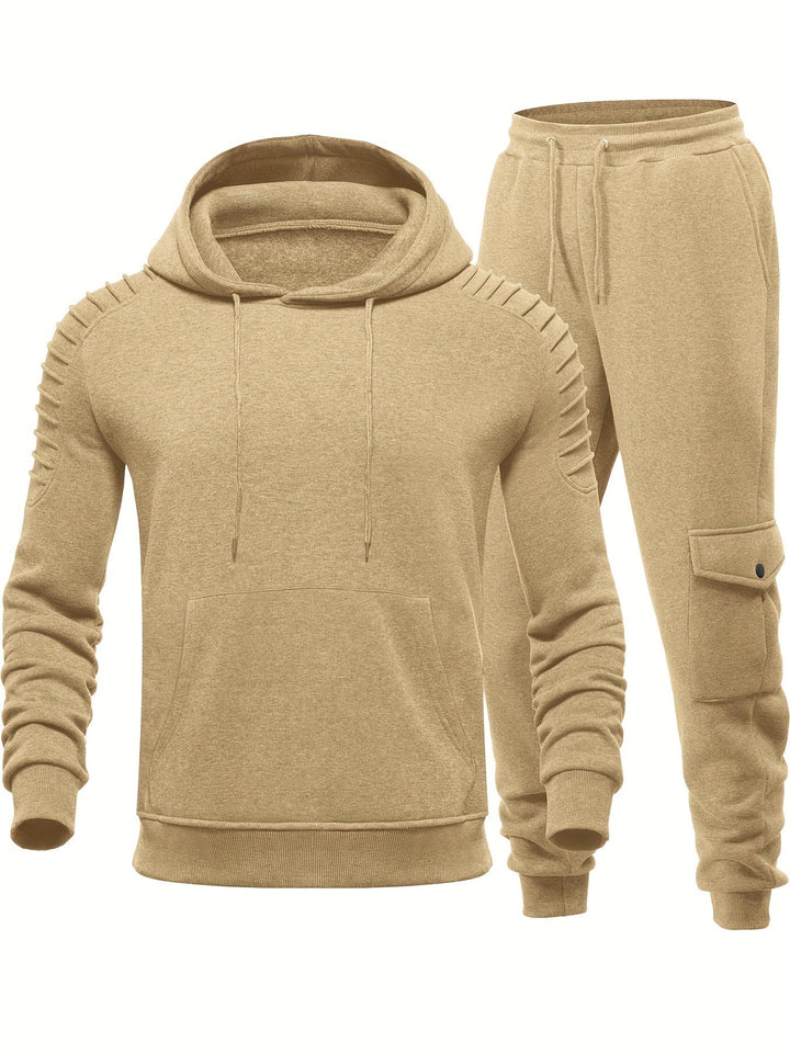 Heren trainingspak set met joggingbroek en sweater met lange mouwen, ideaal voor sport en casual vrijetijdskleding.