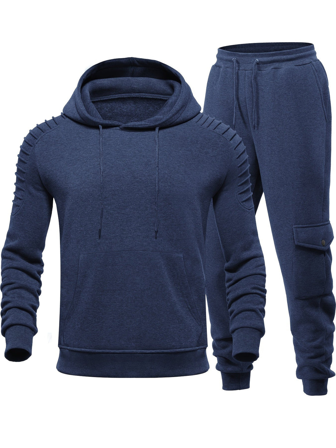 Mannen sportkleding co-ord: comfortabel trainingspak met lange mouwen top en bijpassende joggingbroek.