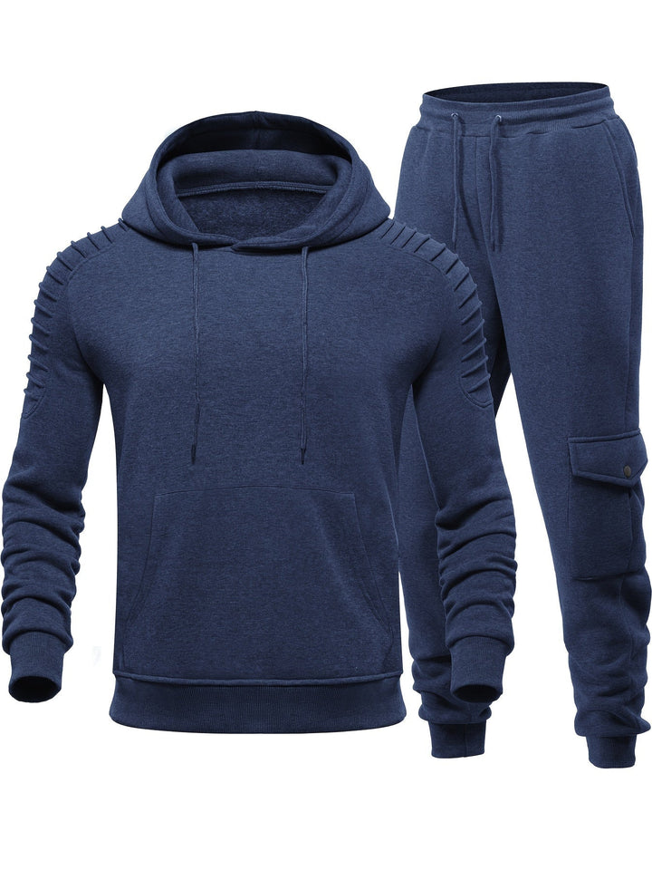Mannen sportkleding co-ord: comfortabel trainingspak met lange mouwen top en bijpassende joggingbroek.