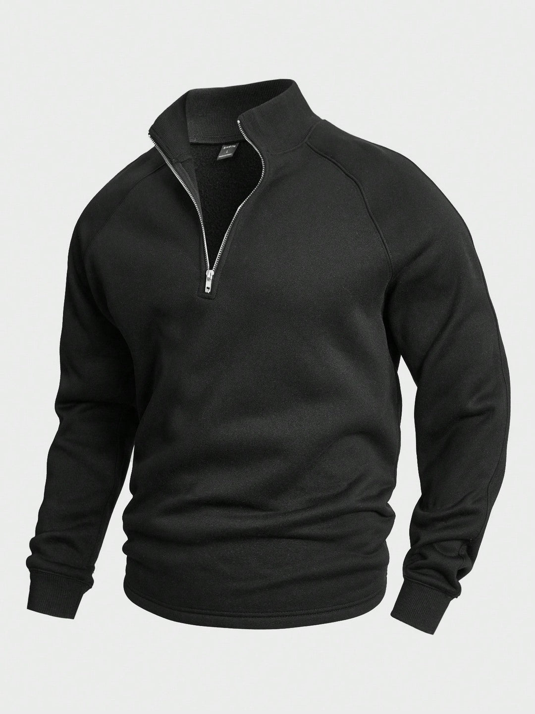 Heren trui met halve rits en opstaande kraag. Sportief en comfortabel sweatshirt voor dagelijkse kleding.