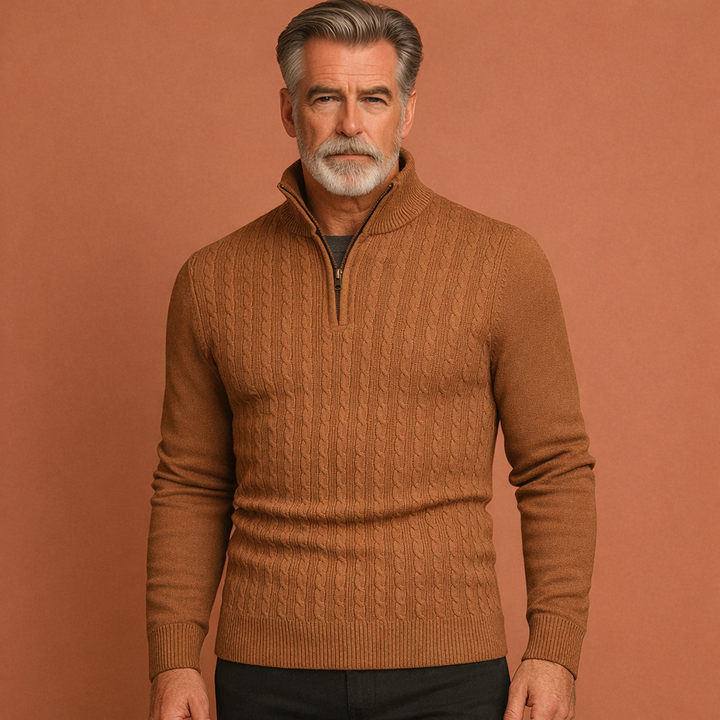 Comfortabele heren winter trui met traditioneel kabelpatroon. Ideaal voor een casual look.