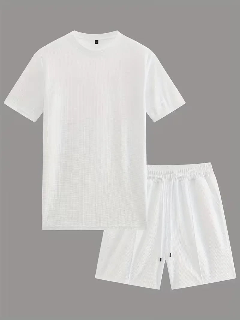 Heren korte mouwen set: perfect voor ontspanning, sport of een dagje uit in de zomer.