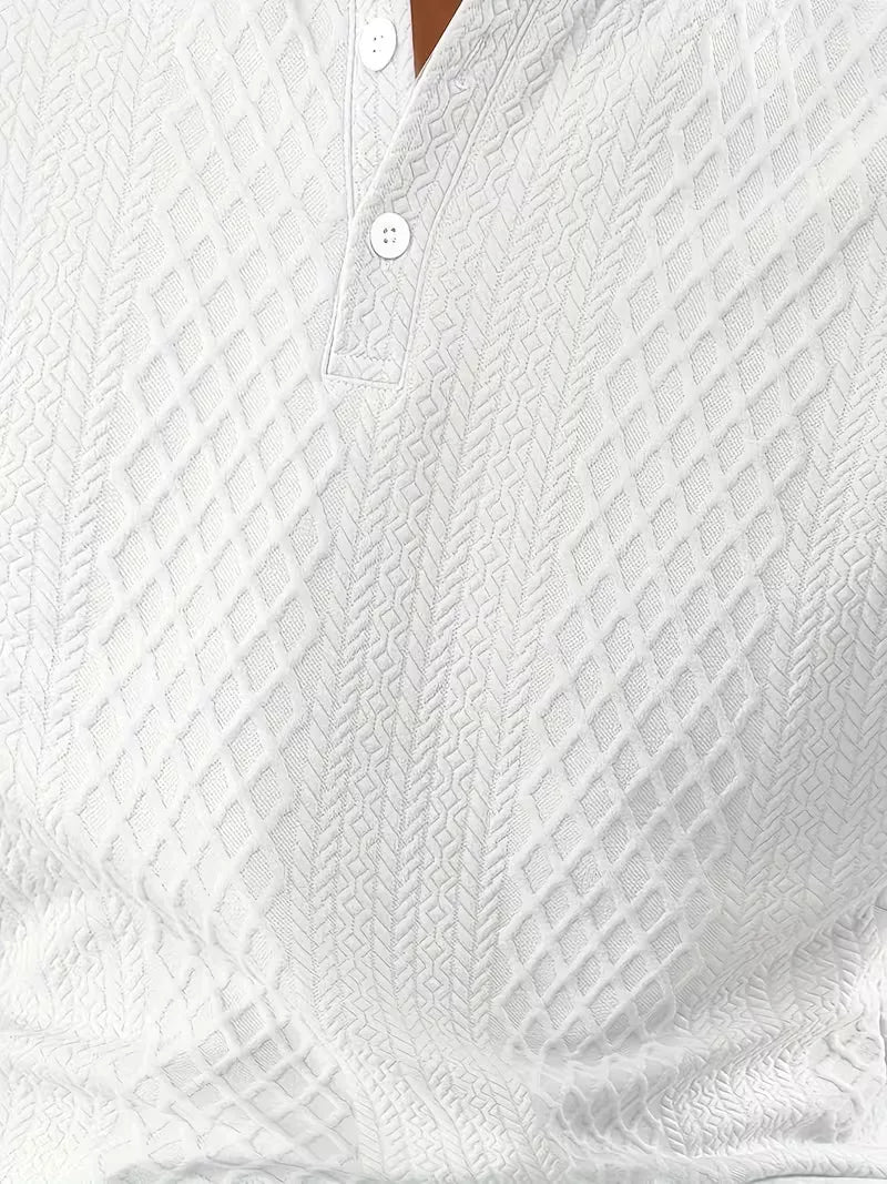 Heren casual tweedelige zomerset jacquard, korte broek en shirt met patroon.