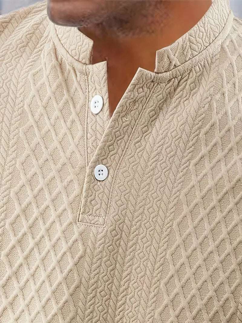 Casual heren jacquard zomerset in zwart, bestaande uit korte broek en shirt.