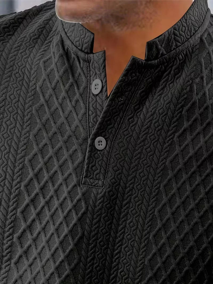 Luchtige heren jacquard zomerset zwart, perfect voor zomerse casual momenten.