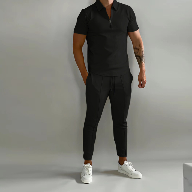 Stijlvol UrbanFlex heren trainingspak, ideaal voor lente/zomer sport of comfortabele vrijetijdskleding.