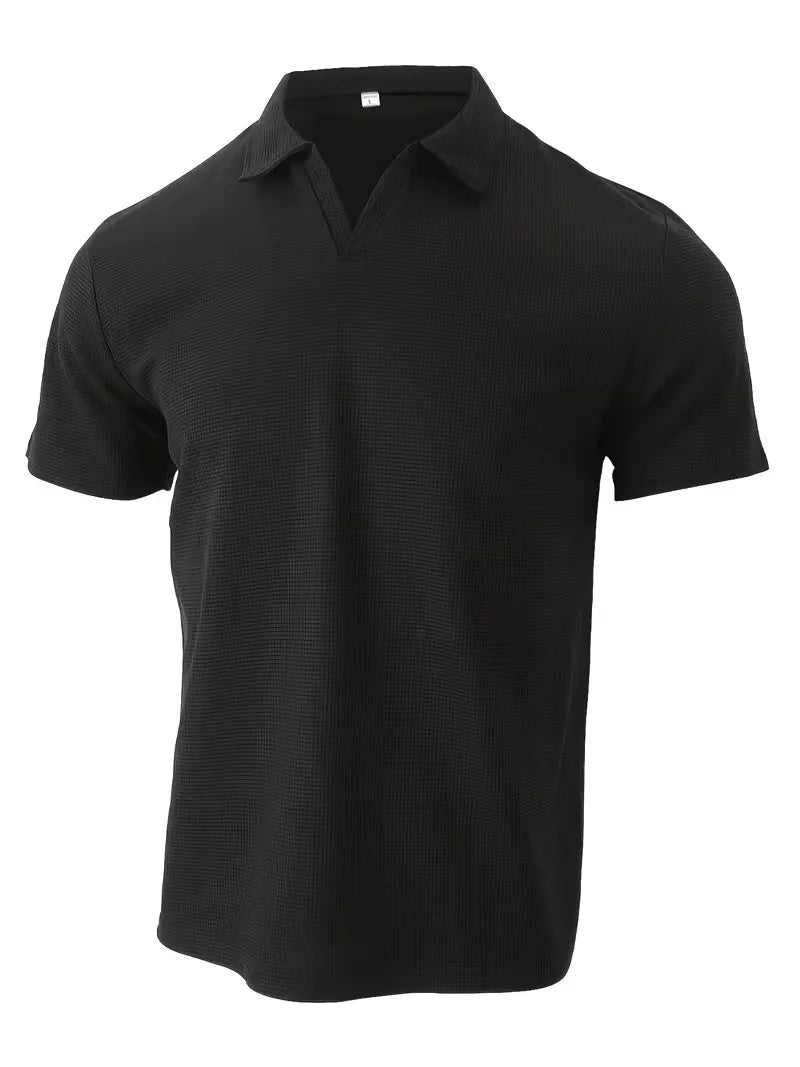 Comfortabele en stijlvolle herenpolo, V-hals, korte mouwen, een zomer must-have.