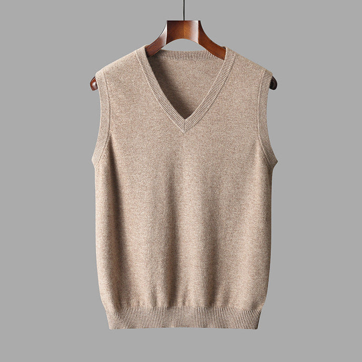 Heren V-hals Spencer, stijlvol vest voor comfortabele herfst- en wintermode.