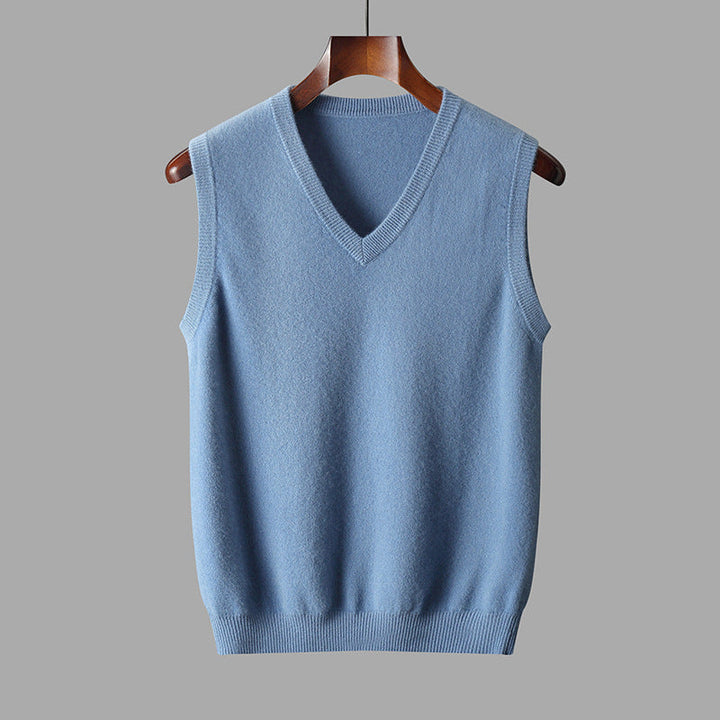 Warme heren spencer voor herfst en winter, comfortabel V-hals vest.