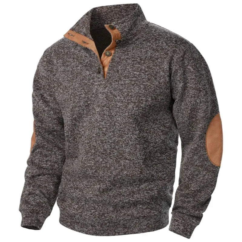 Blauw heren V-hals sweatshirt, comfortabel en ademend, perfect voor casual outdoor activiteiten