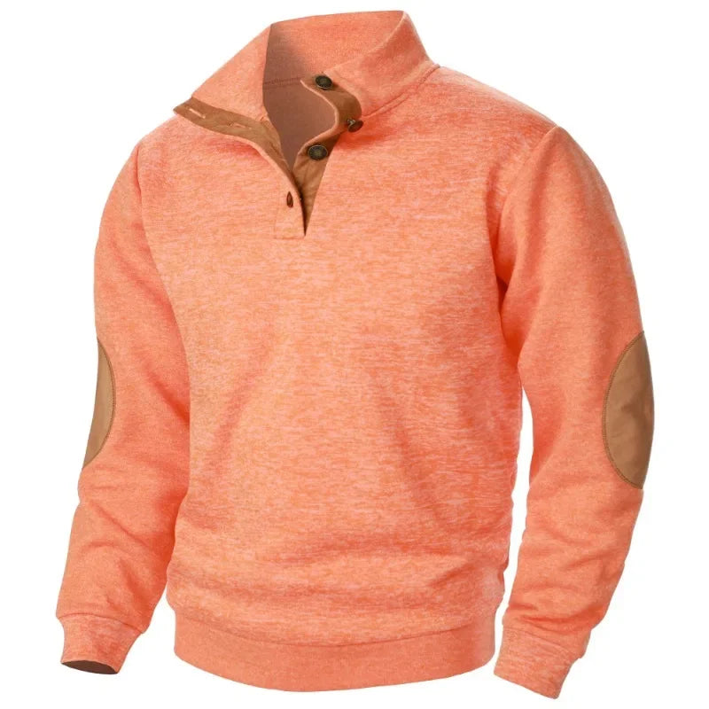 Wit heren V-hals ademend sweatshirt, veelzijdig en comfortabel, perfect voor dagelijks gebruik