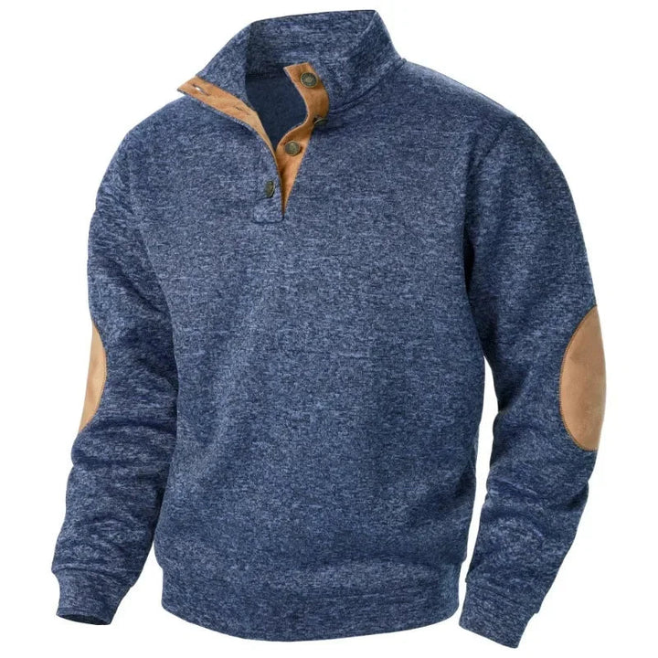 Warmrood heren V-hals stretch sweatshirt, modern en ademend, geschikt voor actieve heren