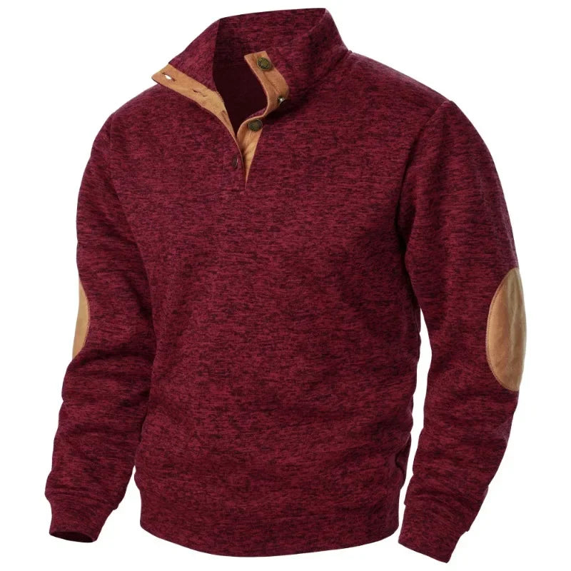 Heren casual V-hals sweatshirt, licht en ademend, uitstekend voor outdoor lenteavonturen