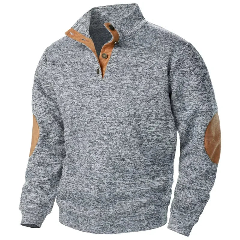 Modieus heren V-hals sweatshirt, ademend materiaal, perfect voor een comfortabele casual look