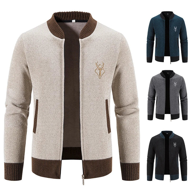 Warm heren vest met herticoon en opstaande kraag; veelzijdig voor herfst- en wintergarderobe.