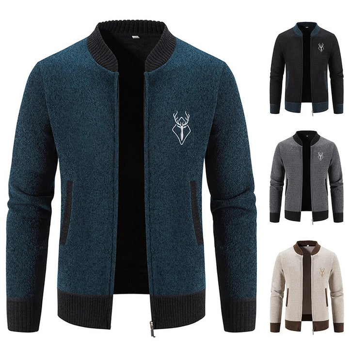 Casual heren vest met ritssluiting, opstaande kraag en stijlvol herticoon; comfortabele wintermode.