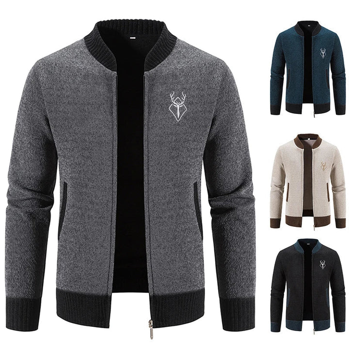 Nette kleding: comfortabel heren vest met opstaande kraag, ritssluiting en uniek herticoon.