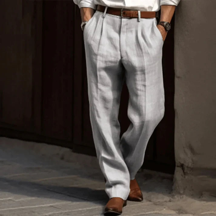 Heren vintage formele pantalon, stijlvol en getailleerd, perfect voor zakelijke of chique gelegenheden.